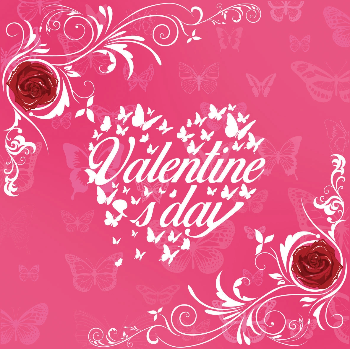 illustration graphique de la Saint Valentin écrit en anglais