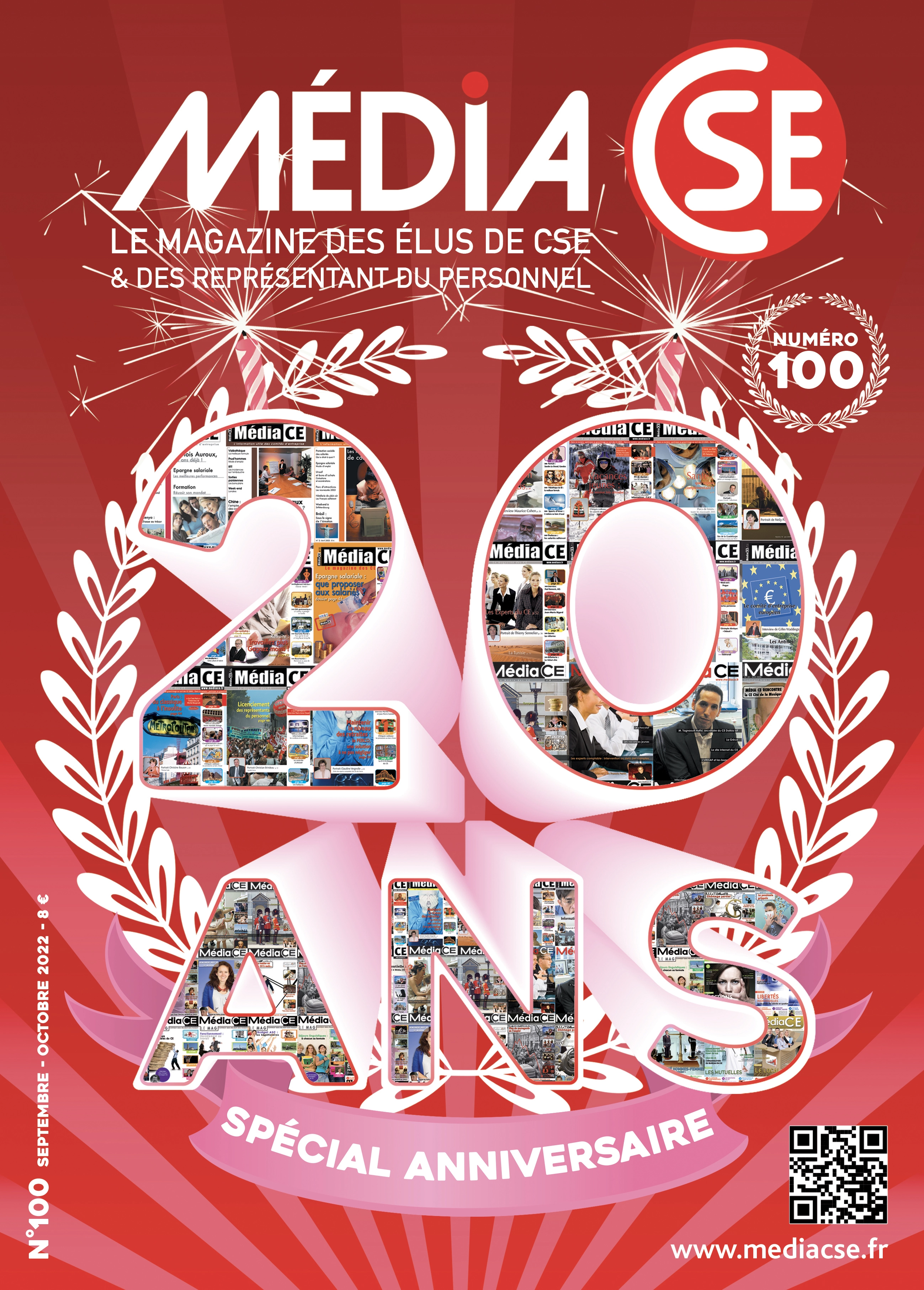 couverture d'un magazine de Média CSE souhaitant son 100ème numéro